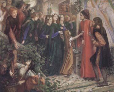 Dante Gabriel Rossetti Beatrice Meeting Dante at a Marriage Feast,Denies him her Salutation (mk28) Sweden oil painting art